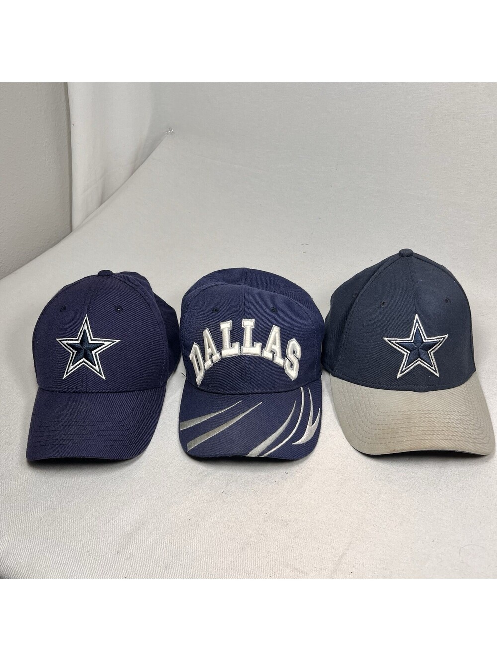 New Era lot of 3 Dallas Cowboys NFL Hats Caps Two Adjustable, One Med- Large